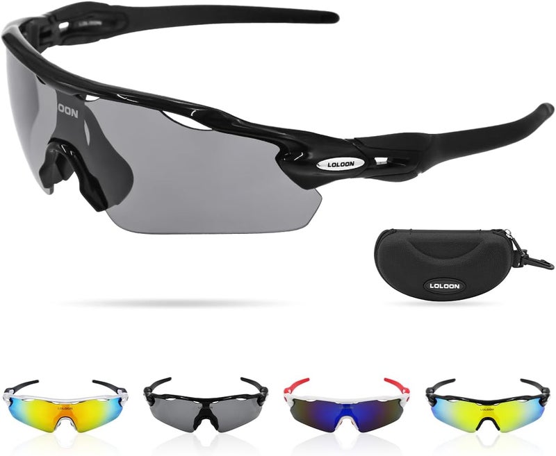 LOLOON Store Cycling Sunglasses for Men Women Youth, Wrap Around Sports Sunglasses for Running Climbing Bike Baseball Softball Golf - Image 1